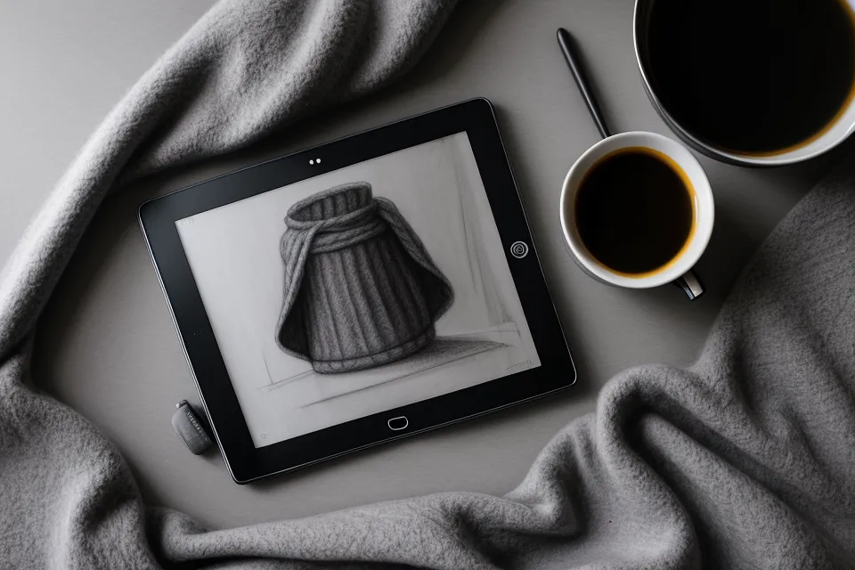 A digital soulmate sketch and reading displayed on a tablet screen.