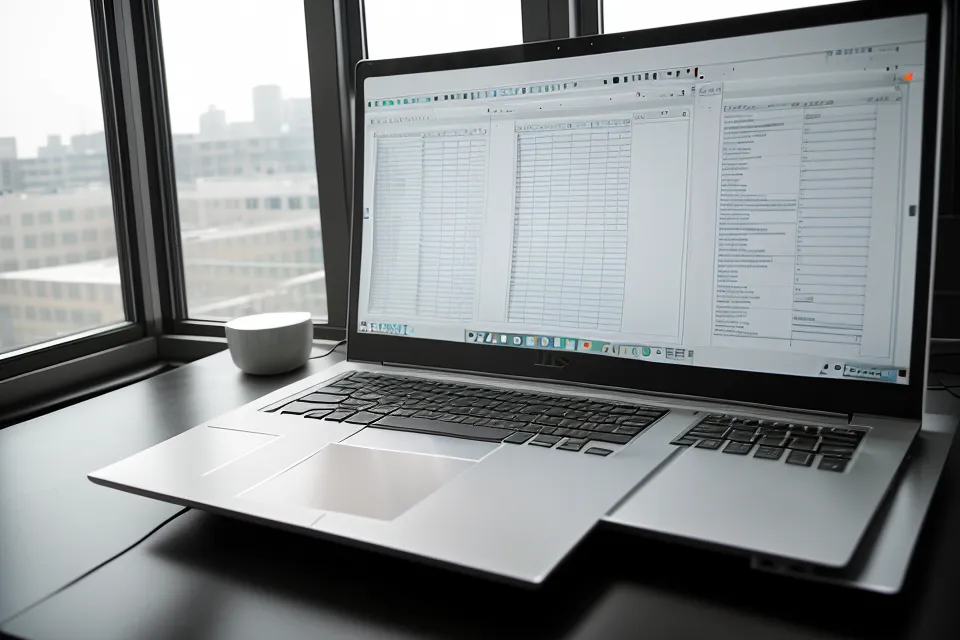 Laptop spreadsheet comparing delivery times and details across soulmate sketch services