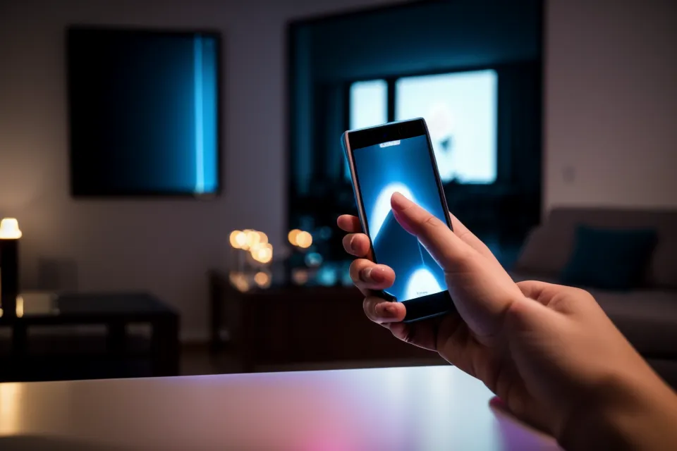 Woman checking a new soulmate sketch email on her phone late at night