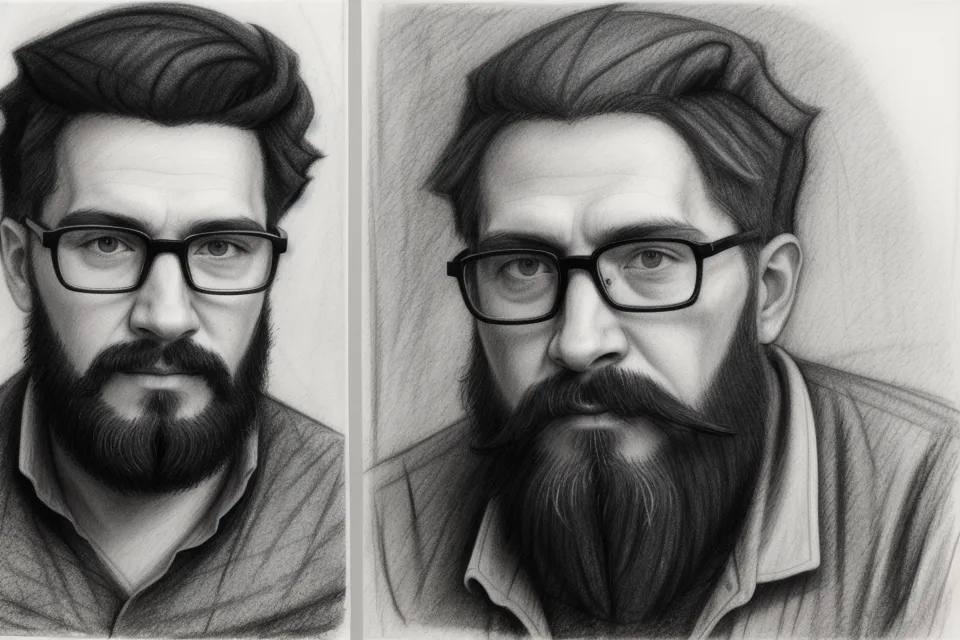 Two soulmate sketches placed side-by-side to compare psychic review patterns