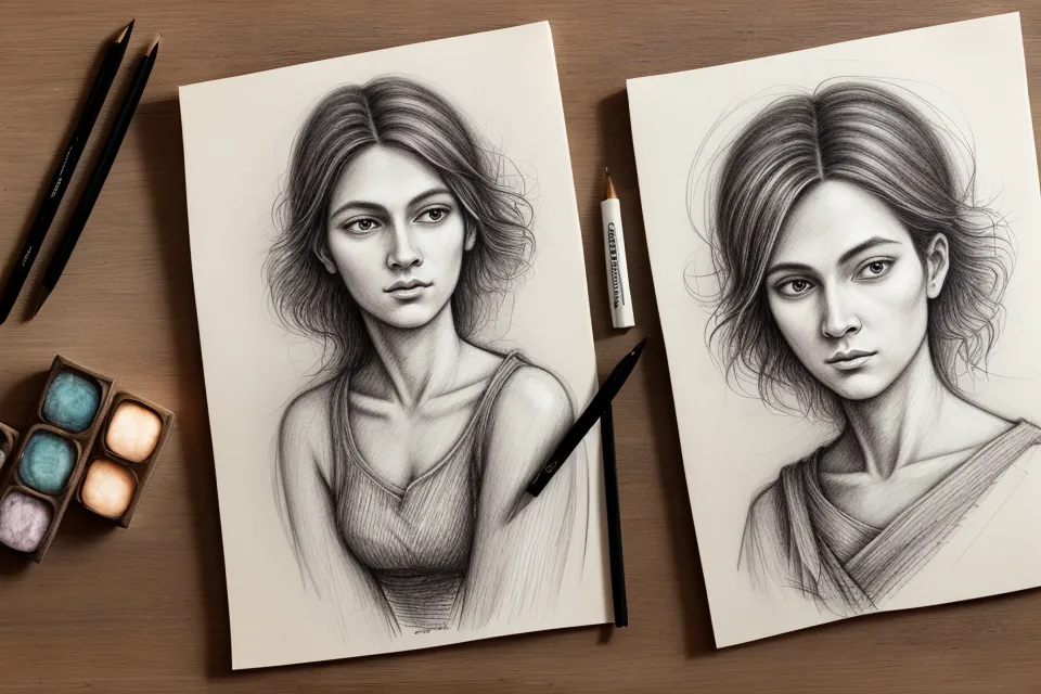 Comparison of two different psychic soulmate drawings side by side.