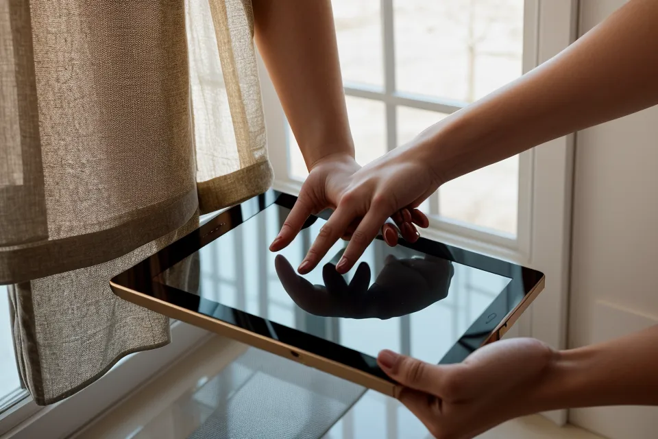 Close-up of a person entering birth data into a psychic intake form on a tablet.