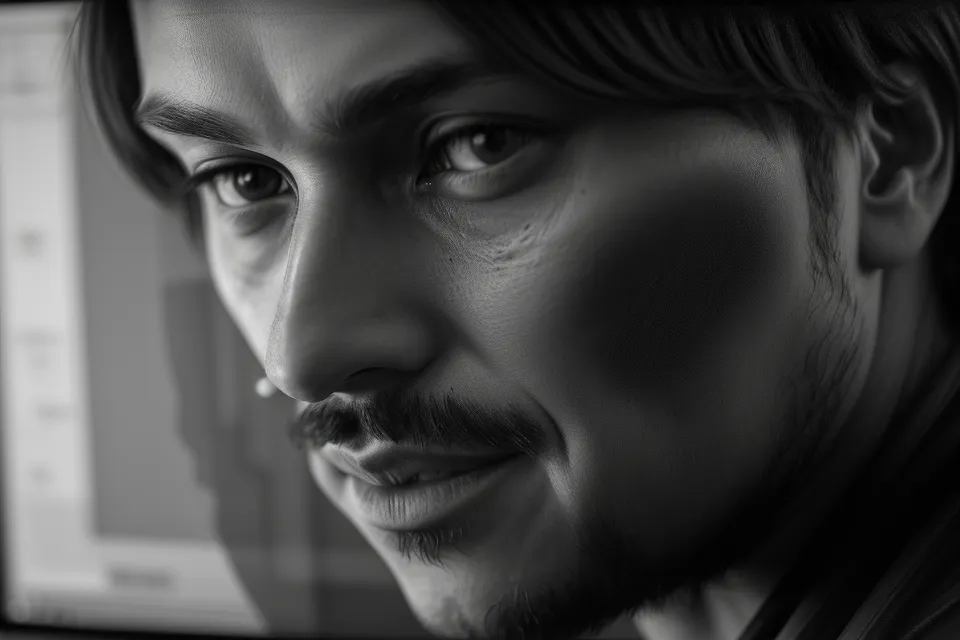 Detailed close-up of the artistic shading on a digital soulmate sketch portrait.