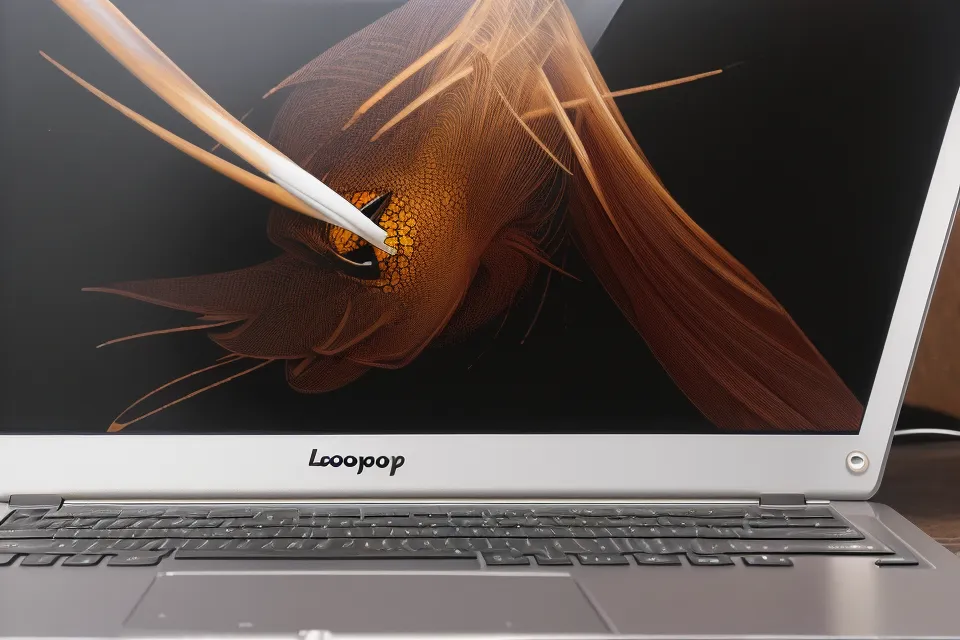 Close-up zoom on a digital soulmate sketch on a laptop screen, checking the jawline for signs of a template drawing