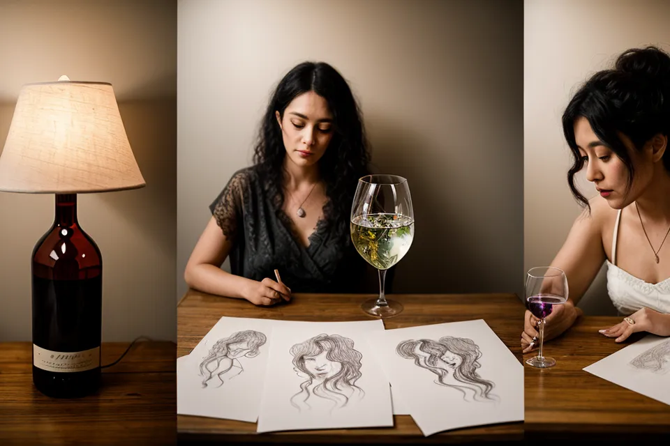 Two different soulmate sketches compared side-by-side on a desk.
