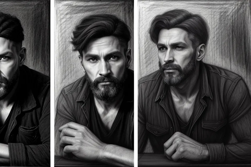 Comparison of two different psychic soulmate sketches showing different personality types