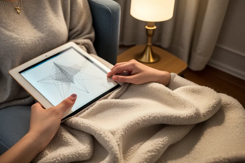 A woman reading the detailed personality profile that comes with a soulmate sketch.